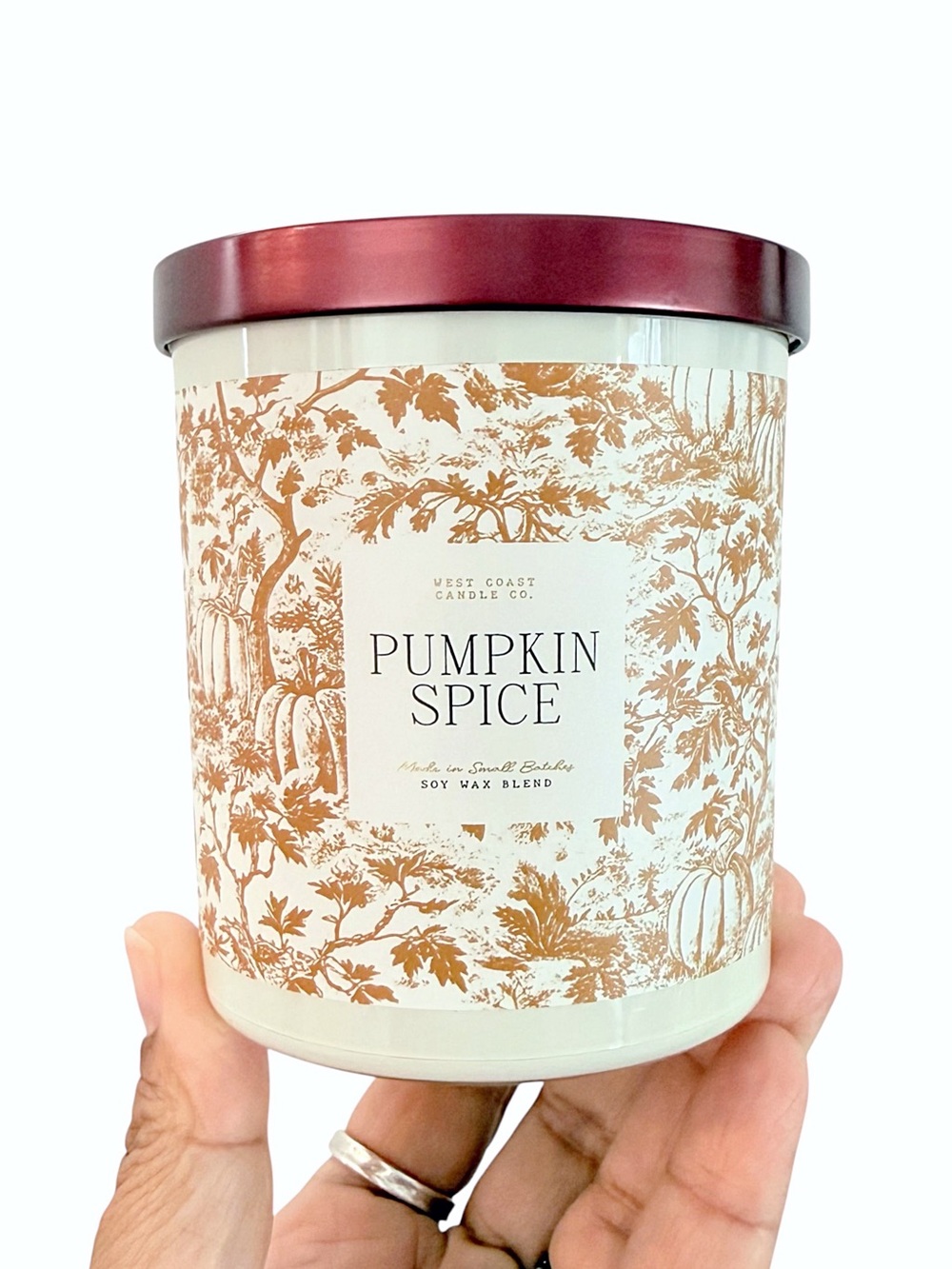 Leoben Company Pumpkin Spice Luxury Scented Candle - Burgundy Lid